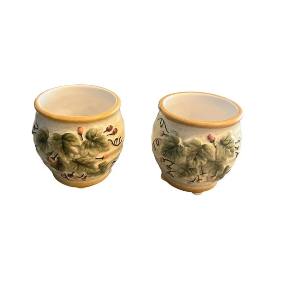 PAIR Yankee Candle Leaf and Berry Votive Holders - Picture 1 of 7